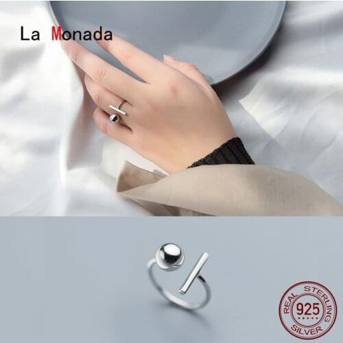 La Monada Women Ring 925 Sterling Silver Beads Minimalist Rings For Women 925 Silver Fine Jewerly Rings Woman Finger Resizable