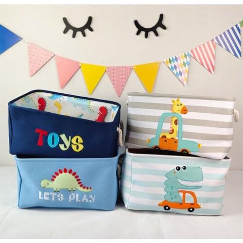 Folding Basket Cute Dinosaur Baby Toy Laundry Storage Bucket Box Picnic Dirty Clothes Basket Canvas Organizer Cartoon Animal