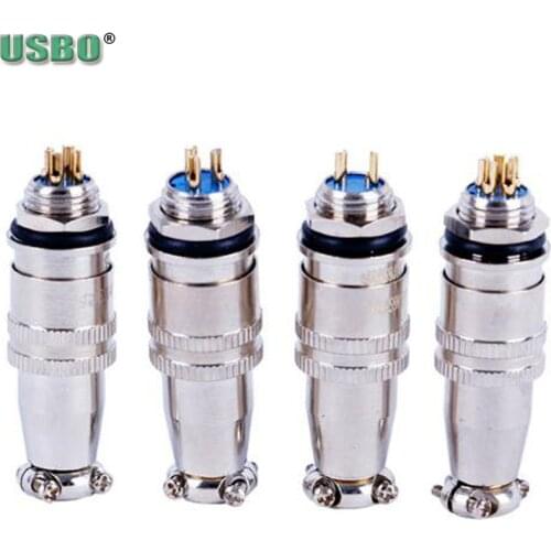 Brass Gold nickel-plated 8MM Male Female push-pull Circular aviation plug socket XS8JK 2/3/4Pin core self-locking Air Connector