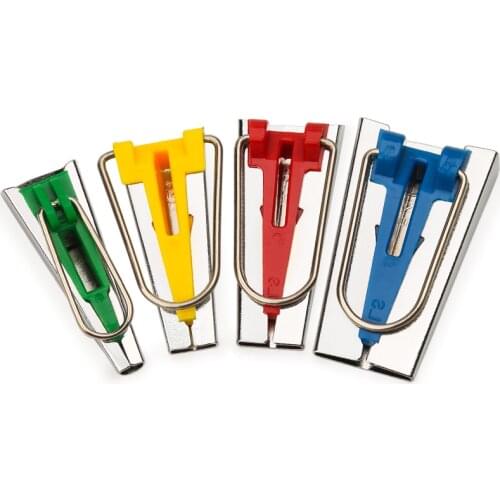 LMDZ Set Of 4 Size Fabric Bias Tape Makers Set 6mm 12mm 18mm 25mm Bias Binding Tool Sewing Quilting