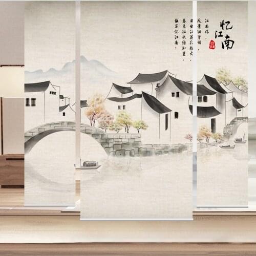 Linen curtains, pull curtains, roller blinds, living room, Japanese tea room curtains, soft partitions,roller blinds