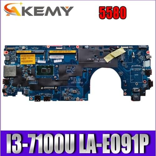 Akemy BRAND NEW CDM80 LA-E091P I3-7100U FOR Dell Latitude 5580 Laptop Motherboard CN-0PF39V PF39V Mainboard NOTEBOOK PC