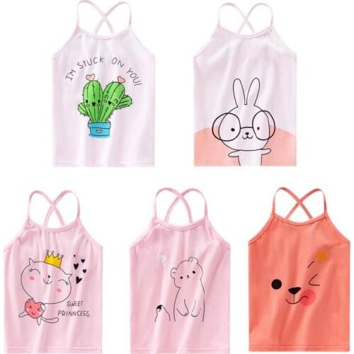 Girls Camisole Singlet Underwear Tank Cute Leisure Undershirts Cartoon Tank Bow Tops Baby Girl Kids Children Clothing1