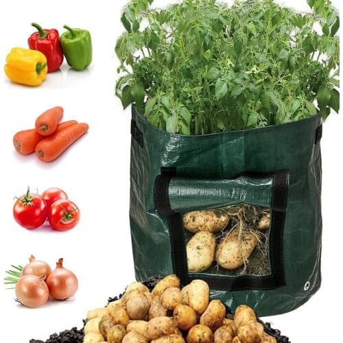 Plant Grow Bag DIY Potato Grow Planter PE Cloth Tomato Planting Container Bag Thicken Garden Pot Garden Supplies