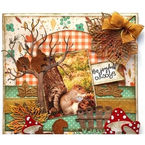 Mmao Crafts Metal Steel Cutting Dies New 2Pcs Squirrel decoration Stencil For DIY Scrapbooking Paper/photo Cards Embossing Dies