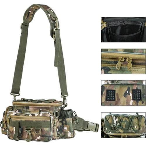 Fish Multifunctional Fishing Tackle Bags Adjustable Shoulder Nylon Cloth CP Camouflage High Capacity Fishing Bags Tackle Bag