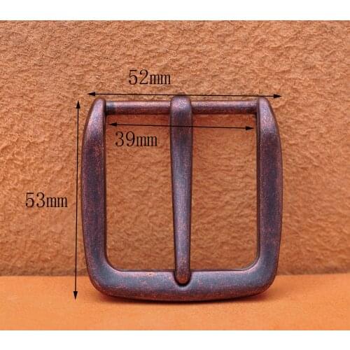 1-1/2" 52*53MM (INNER 39 MM)Men Antique Copper Heavy Square Single Prong Pin Clip Belt Strap Buckle