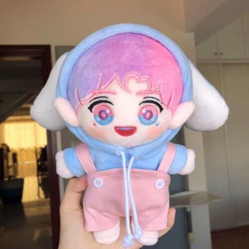 [MYKPOP]KPOP Dolls Clothes and Accessories: Bunny Hooded Sweatshirt + overalls 2pcs Set for 20cm &15cm dolls SC20090813