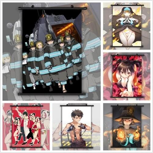 Hang Painting Modern Wall Artwork Enen No Shouboutai Picture Plastic Anime Scroll Print Canvas Poster Home Decor For Living Room