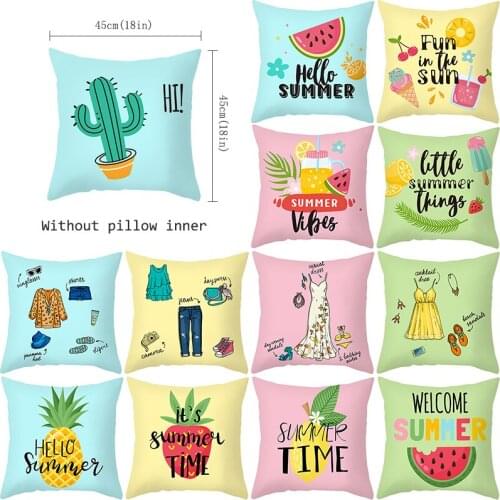 Cushion Cover Summer Home Decor Macaron Color Throw Pillowcases for Pillows Sofa Interior Housewares Room Cute Personalized Gift