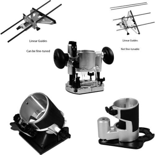 Japan, Woodworking Trimming Machine Base, Tilting, Offset, Press-in, Linear Guide, Bakelite Milling Accessories
