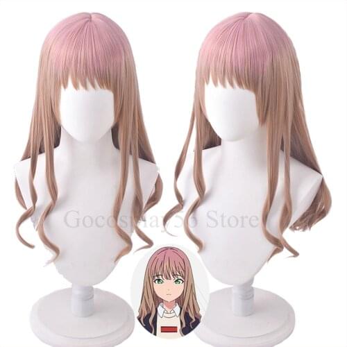 SSSS.DYNAZENON Wig Yume Minami Cosplay Gradient Pink Brown Heat Resistant Hair 2021 Anime Role Play