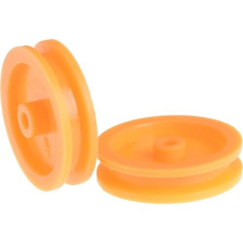 20Pcs/lot 2mm Hole Orange Plastic Belt Pulley For DIY RC Toy Car Airplane Accessories