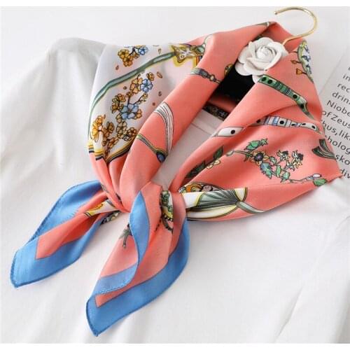 Square Silk scarf 60*60cm Headband hairbands Hair Hoop Accessories For Women Girl Lady Head Neck Satin Scarf Handkerchief