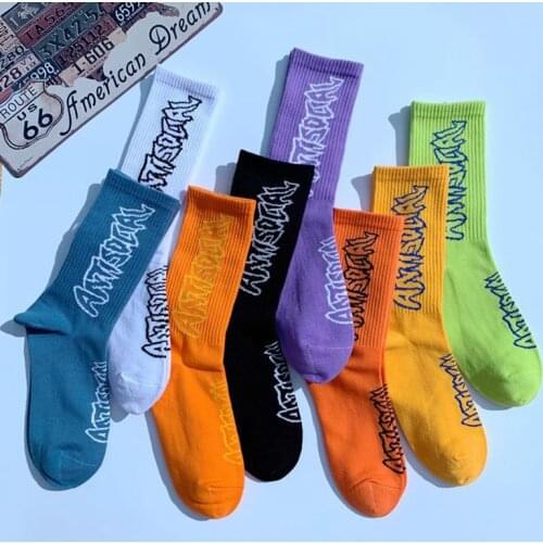 Man Long Socks Soft Cotton Men Socks Fashion Retro Street Hip-Hop Trend Unisex Skateboard Socks Breathable Elasticity All-Match