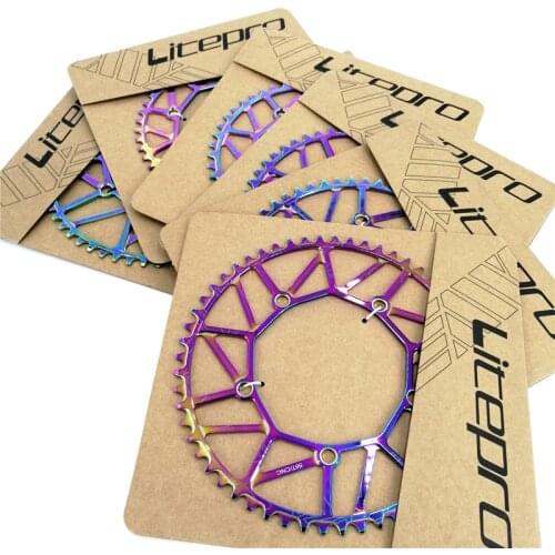 Litepro Folding Bike Chainring 130BCD 46/48/50/52/54/56/58T Aluminum Alloy Titanium-plating Chain Wheel P8 SRA683 JP8