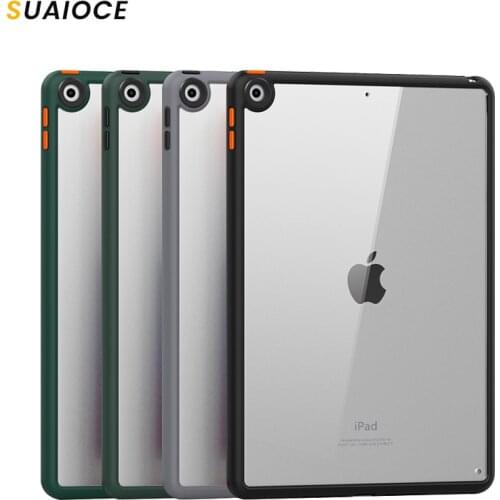 SUAIOCE Protective Tablet Case For iPad 7th 8th Generation Case 2020 Ultra Thin Shockproof Cover Clear Back For iPad 10.2 inch