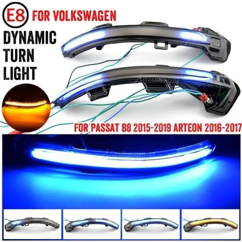 For VW Passat B8 Arteon 2015 2016 2017 2018 2019 Dynamic LED Turn Signal Light Side Mirror Indicator Sequential Blinker
