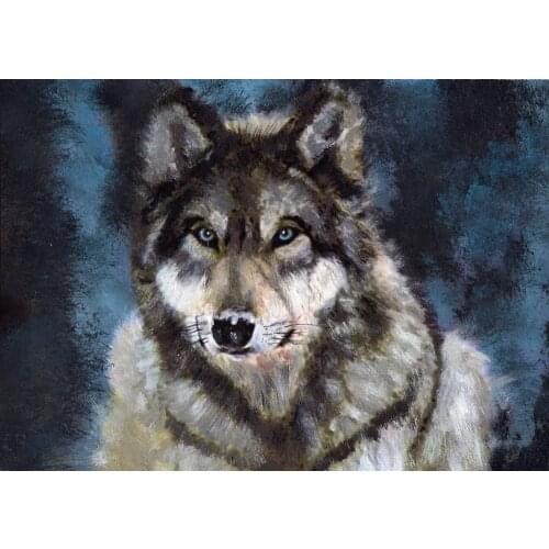 TOP hand painted WILD ANIMAL WOLF art oil painting work on canvas --100% HAND PAINTED PAINTING - good quality