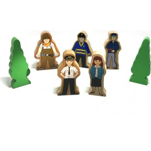 Track Scene Accessories + Road Sign + Tree Compatible Train Track P113 Free Shipping High Quality Environmentally Friendly Wood