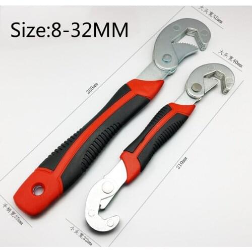 2PCS/set Universal Wrench 8-32mm Multi-function Quick Snap Grip Wrench Socket Head Adjustable Wrench Spanner For Nuts and Bolts