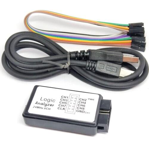 USB Logic Analyzer 24M 8CH Microcontroller ARM FPGA Debug Tool 24MHz, 16MHz, 12MHz, 8MHz, 4MHz, 2MHz
