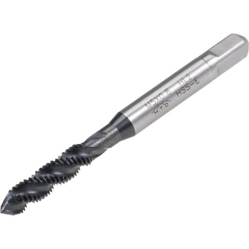Uxcell M5 x 0.8 Spiral Flute Tap Metric Machine Thread Tap HSS Nitriding Coated