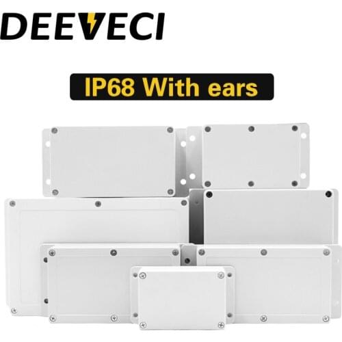 IP68 Waterproof Enclosure Plastic Box Electronic Project Outdoor Instrument Electrical Project Box Junction Housing with ears