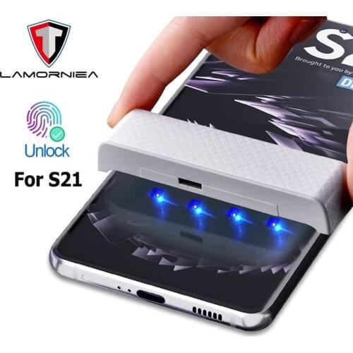 For Samsung S21 Ultra S20 UV Screen Protector S20 S21 Plus 5G Liquid Glued 3D Curved UV Tempered Glass For Samsung S20 S21 Ultra