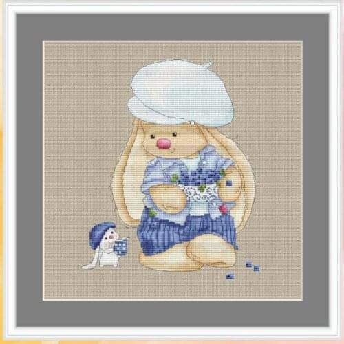 ZZ MM Gold Collection Counted Cross Stitch Kit Cross stitch RS cotton with cross stitch no print Rabbit 2