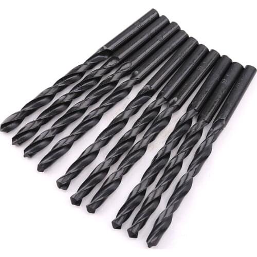 10pcs HSS 4241 High Speed Steel Twist Drill Bit Black Straight Shank 3 4 5 6 7mm