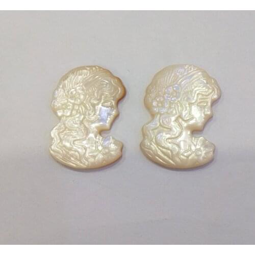 2Pcs Natural Shell Bead Beauty-shaped Shell Interface Charms For Jewelry Making DIY Necklace Bracelet Anklet Furniture Accessory