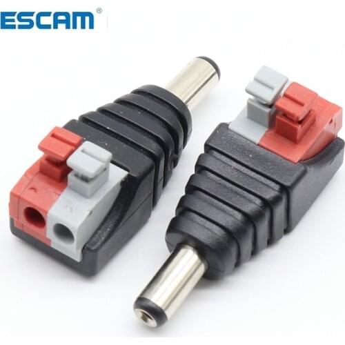 5pcs DC Male +5 pcs DC Female connector 2.1*5.5mm DC Power Jack Adapter Plug Connector for 3528/5050/5730 single color led strip