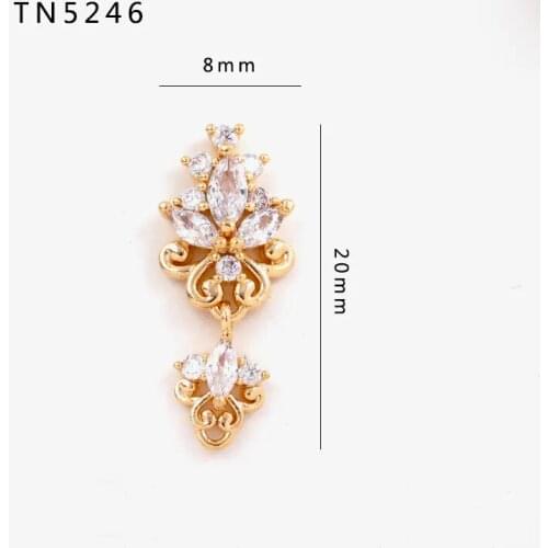 5pcs TN5246 flower tassel Alloy Zircon Nail Art Crystals nail jewelry Rhinestone nails accessories supplies decorations charms