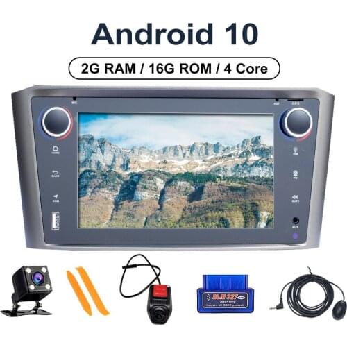 Android 10 2+ 16G 4Core 7 Inch Car Multimedia Player GPS Navigation Stereo Automatic Radio for 2002-2008 Toyota Avensis T25