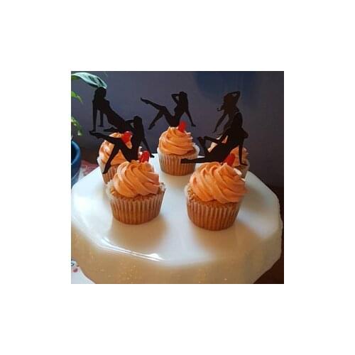 Glitter Pin-up Girl Birthday wedding Valentines Day cupcake toppers engagement Bachelorette bridal shower food picks