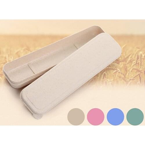 Portable Eco-Friendly Wheat Straw Cutlery Camping Picnic Box Dishware Kitchen Utensils Case 24CM