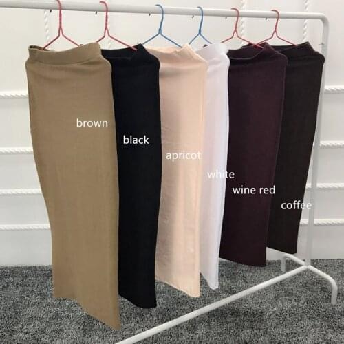 Pencil Long Skirt Women Cotton Spring Fall Winter Elastic Maxi Middle East High Waist Muslim Islamic Bodycon Skirts Turkish