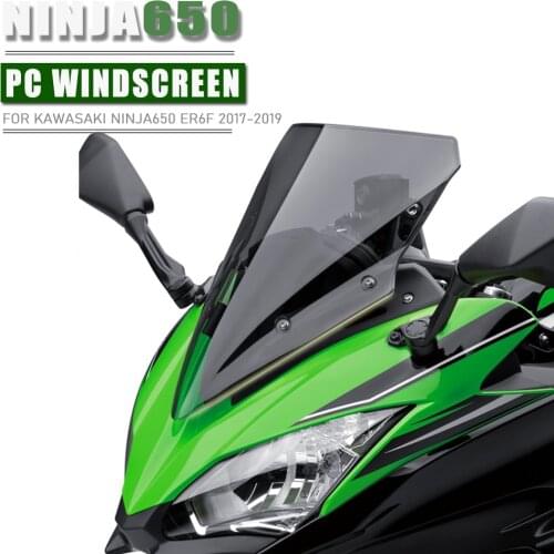 Double Bubble Windshield WindScreen Screen For Kawasaki Ninja 650 NINJA650 EX EX650 ER 6F ER6F ABS K KRT Edition 2017 2018 2019