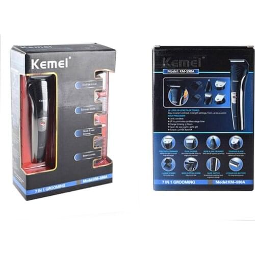 KEMEI 7 in 1 Electric Hair Clipper Nose Hair Shaver Trimmer Rechargeable Titanium Beard Hair Razor Cutting Machine Grooming Kit