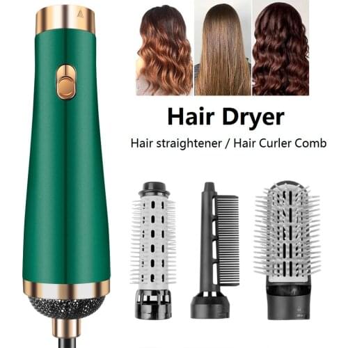 3 In 1 Electric Ionic Hair Dryer Brush Hot Air Brush Styler Volumizer Blow Dryer Hair Straightener Comb Hair Curler Hairstlying