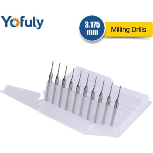 10pcs Drill Corn Milling Cutter Tungsten Steel PCB 1.0*7 End Mill CNC Router Bits For Cutting Mini Engraving Machine