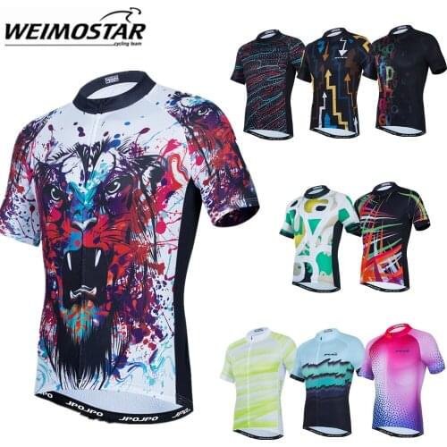 Mens Cycling Jersey MTB Short Sleeve Full Zipper Top Shirt Breathable Team Racing Sports Biking Bicycle Bike Clothes CU5007