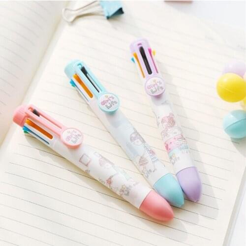 Kawaii Cute Little Girl 8 Colors Chunky Ballpoint Pen Japanese School Office Writing Supply Pens Accessories Gift Student Prize