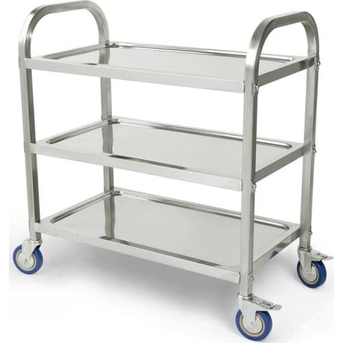 Stainless Steel Multi-mobile Function Tea Dining Car Multi-layer Wine Cart Kitchen Trolley Home Hotel Restaurant Cart HWC