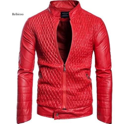 Europe/us Size Men Leather Jacket Europe and America Classic Motorcycle Leather Jacket New Design Pu Biker Jacket Male Outerwear