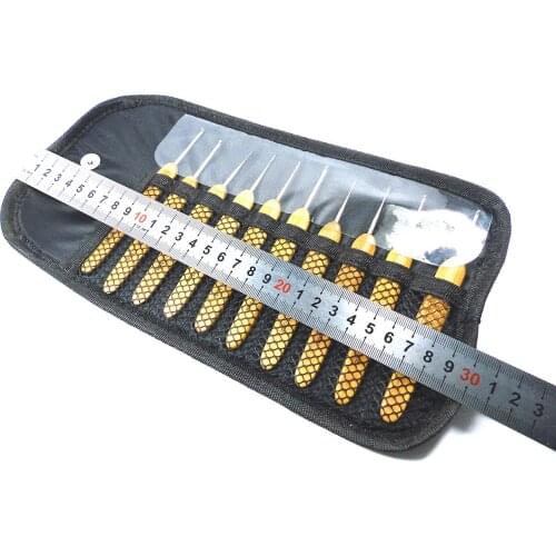 10pc/bag 10 Bag/lot DIY Knitting Needle Crochet Hooks Kits Bamboo Handle Aluminum Head Knitted Tool Texuture Bag