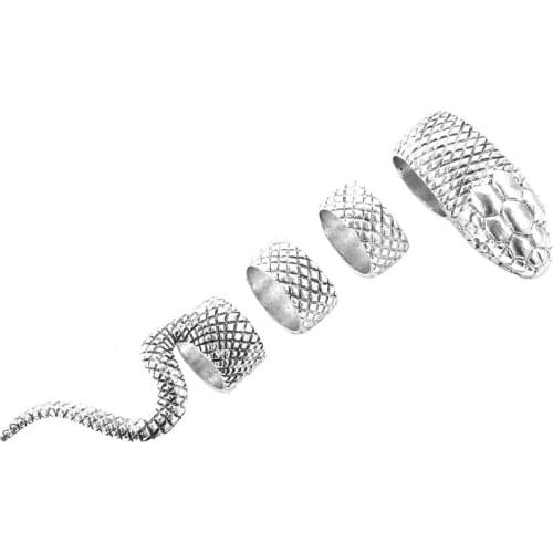 4Pcs Rings Set Hip Hop Unisex Retro Simulation Snake Ring Punk Women Fashion Alloy Jewelry Men Viper Rings Trendy Accessory Set