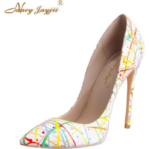 Nancyjayjii Genuine Leather Shoes Pointed Toe Adhesive Spring/Summer/Autumn Dress Sexy Multi Pumps,Zapatos Mujer Tacon Sapato