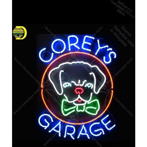 Coreys Garage dog Neon Sign Glass Tube Handmade Avize neon light Sign Outdoor a Frame Sign Neon Window Lights Tube Neon Shop